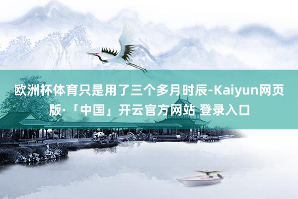 欧洲杯体育只是用了三个多月时辰-Kaiyun网页版·「中国」开云官方网站 登录入口