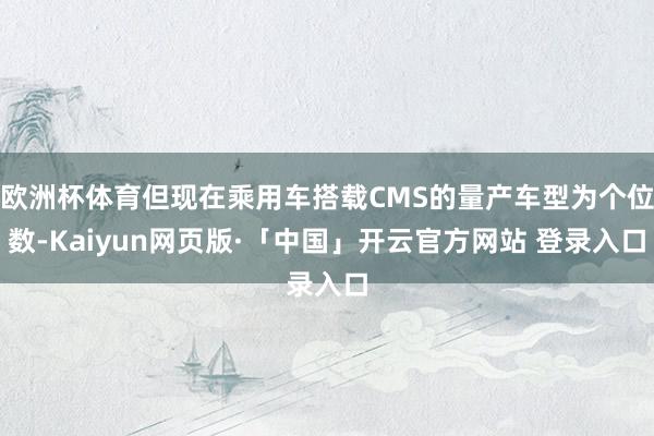欧洲杯体育但现在乘用车搭载CMS的量产车型为个位数-Kaiyun网页版·「中国」开云官方网站 登录入口