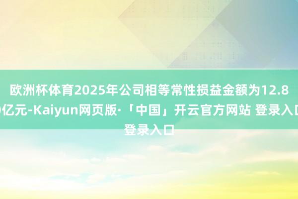 欧洲杯体育2025年公司相等常性损益金额为12.80亿元-Kaiyun网页版·「中国」开云官方网站 登录入口