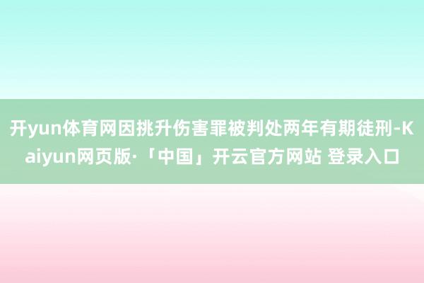开yun体育网因挑升伤害罪被判处两年有期徒刑-Kaiyun网页版·「中国」开云官方网站 登录入口