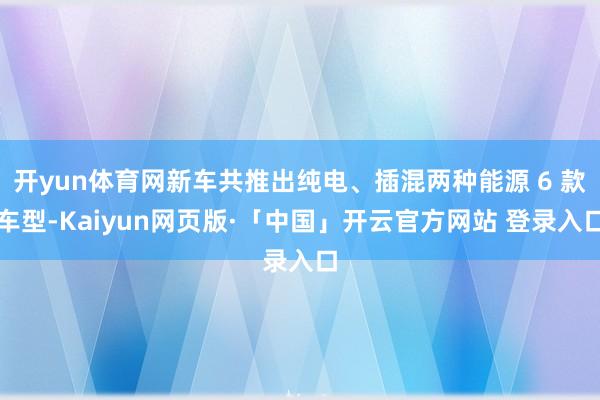 开yun体育网新车共推出纯电、插混两种能源 6 款车型-Kaiyun网页版·「中国」开云官方网站 登录入口