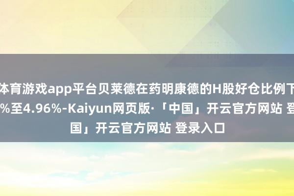 体育游戏app平台贝莱德在药明康德的H股好仓比例下落0.38%至4.96%-Kaiyun网页版·「中国」开云官方网站 登录入口