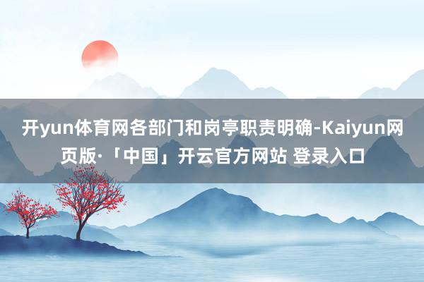 开yun体育网各部门和岗亭职责明确-Kaiyun网页版·「中国」开云官方网站 登录入口
